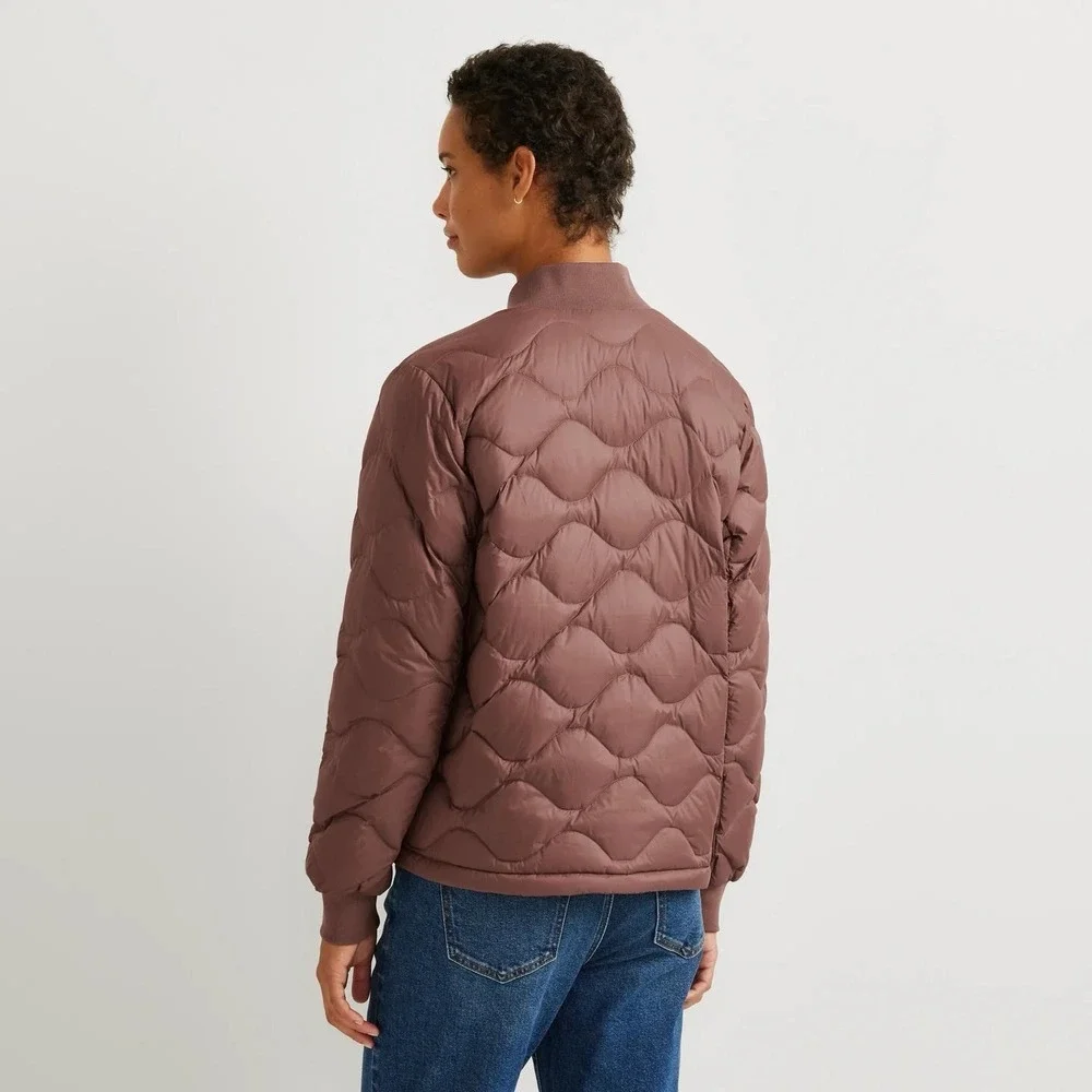 Eddie Bauer Shaw 650 Down Bomber Jacket Womens TXL Puffer‎ Quilted Full Zip New